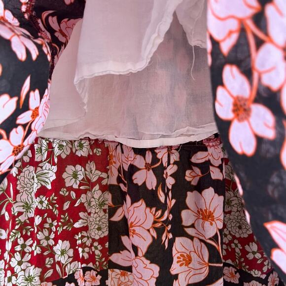 Johnny Was Workshop Flora Tie Back Midi Dress Pink Floral Size XL - Picture 12 of 14